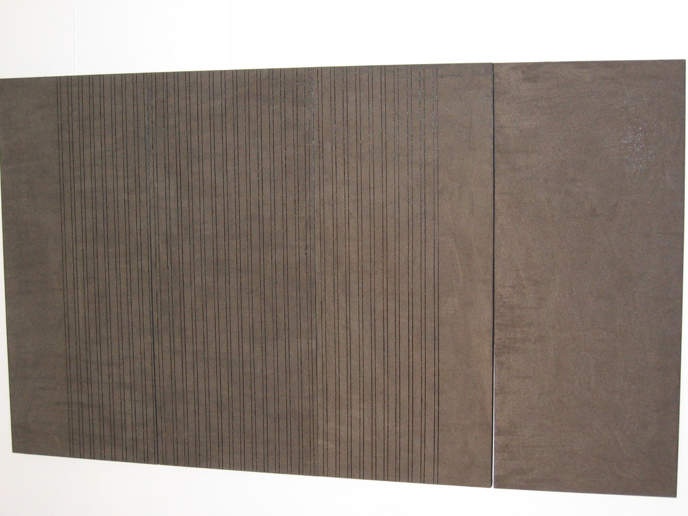 Panneau bois, colle, sable, acrylique - 1 m 50 x 2 m 30